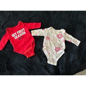 baby girl boy NIKE Christmas holiday onesies 0-3 MONTHS bundle